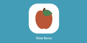 Preview of an illustrated apple with a link that says 'View Items'.
